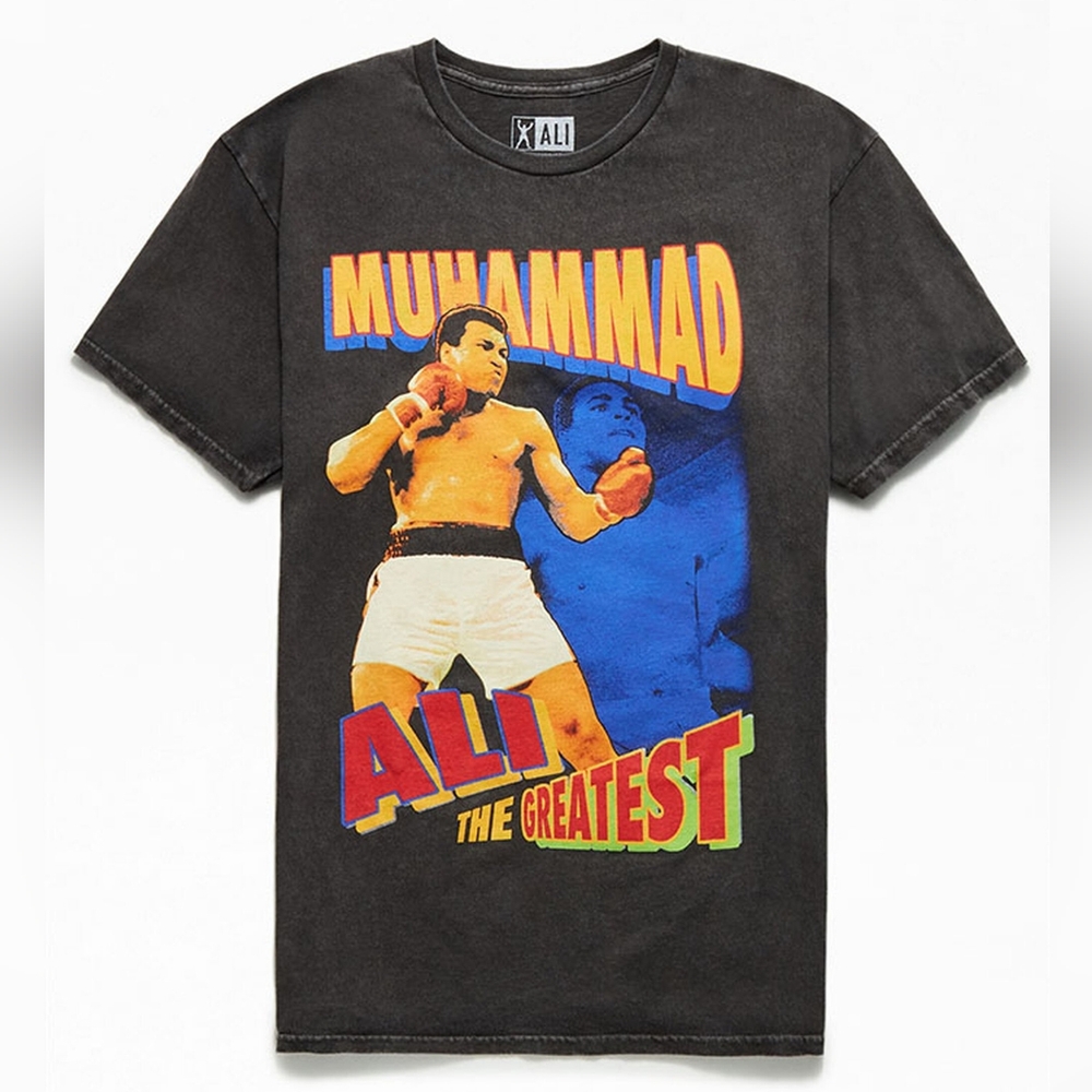 Muhammad Ali the greatest graphic shirt grey black size M/XL